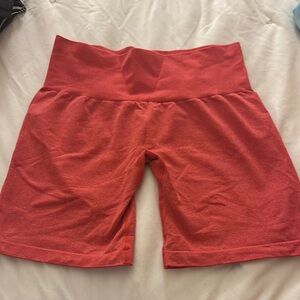 NVGTN Red High Waist Athletic Shorts